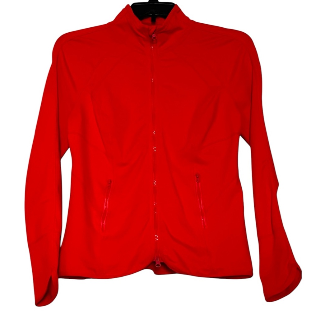 EUC | Zella | Coral Double-Zippered Fitted Workout Jacket | Size Large